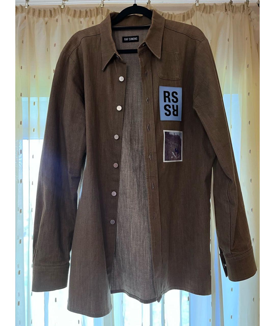RAF SIMONS Коричневая хлопковая кэжуал рубашка, фото 3