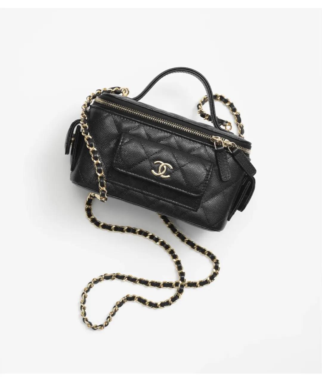 CHANEL Черная кожаная косметичка, фото 2