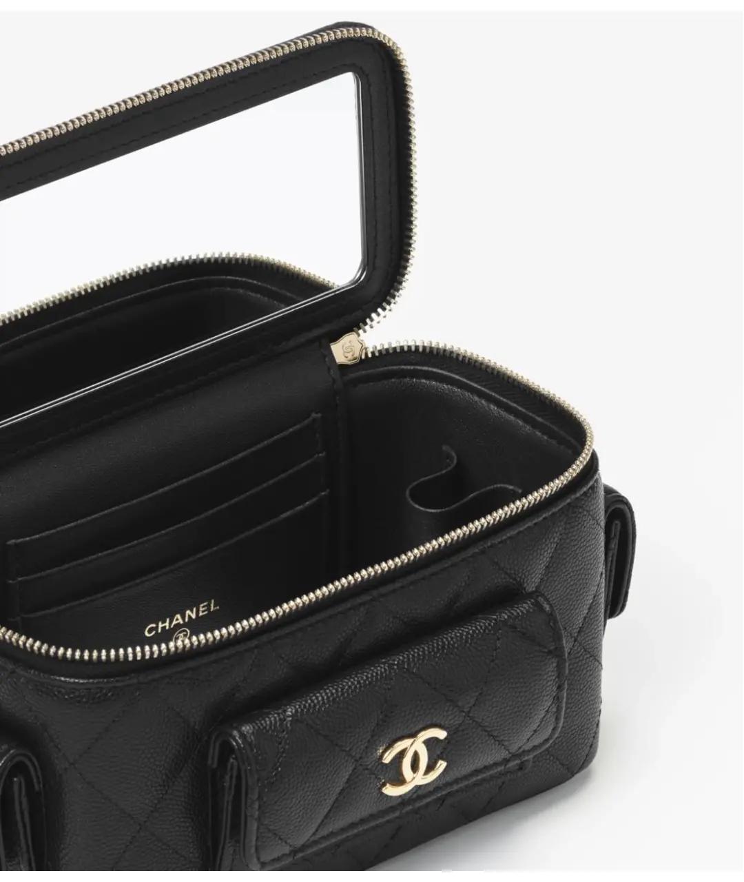 CHANEL Черная кожаная косметичка, фото 3
