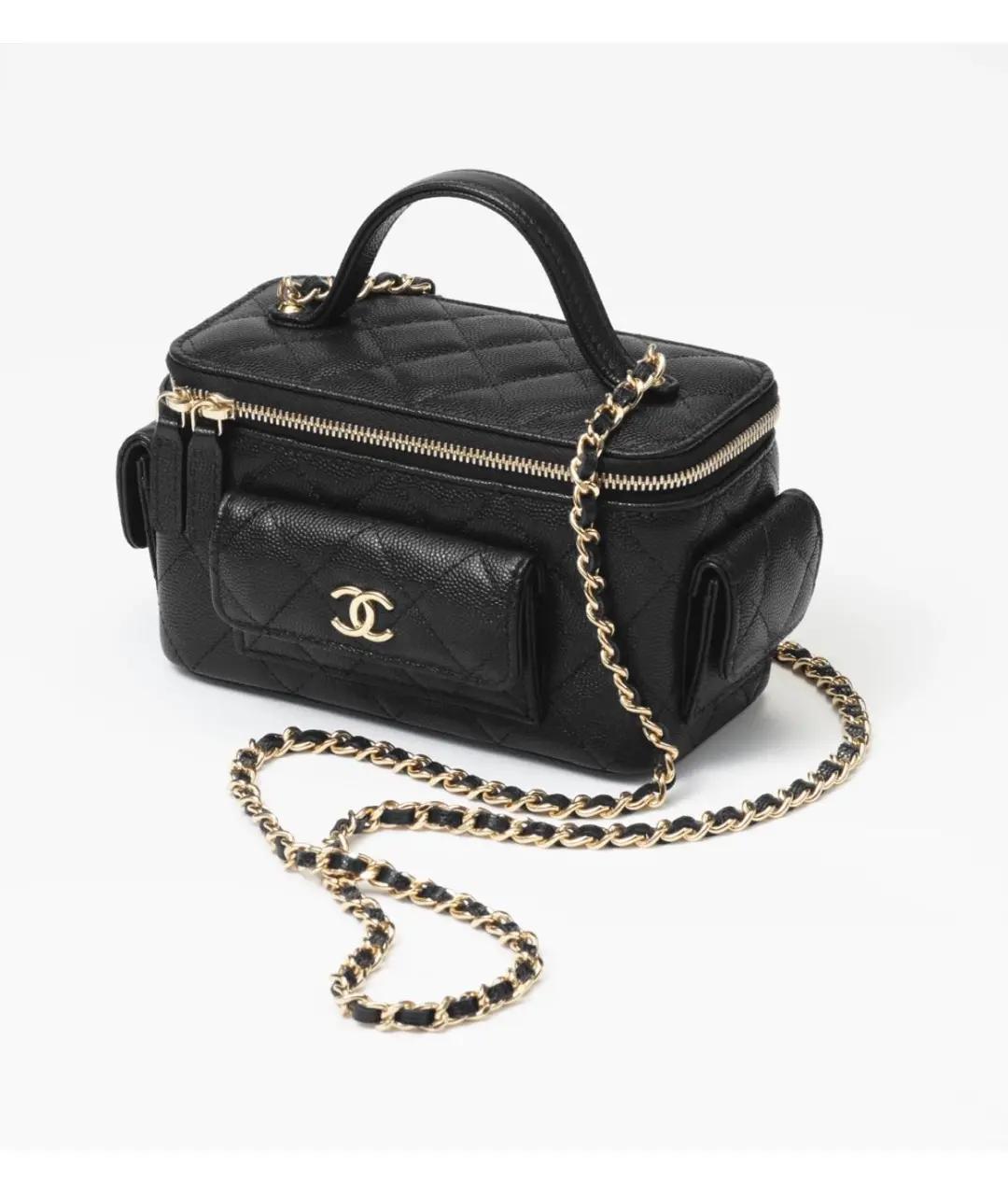 CHANEL Черная кожаная косметичка, фото 4
