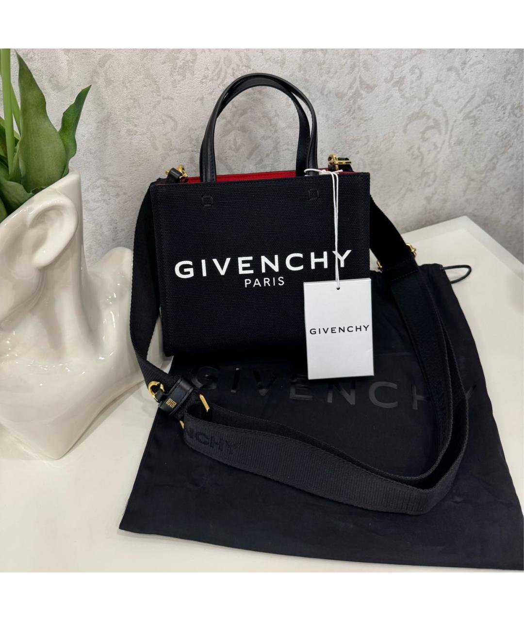 GIVENCHY Черная хлопковая сумка тоут, фото 4