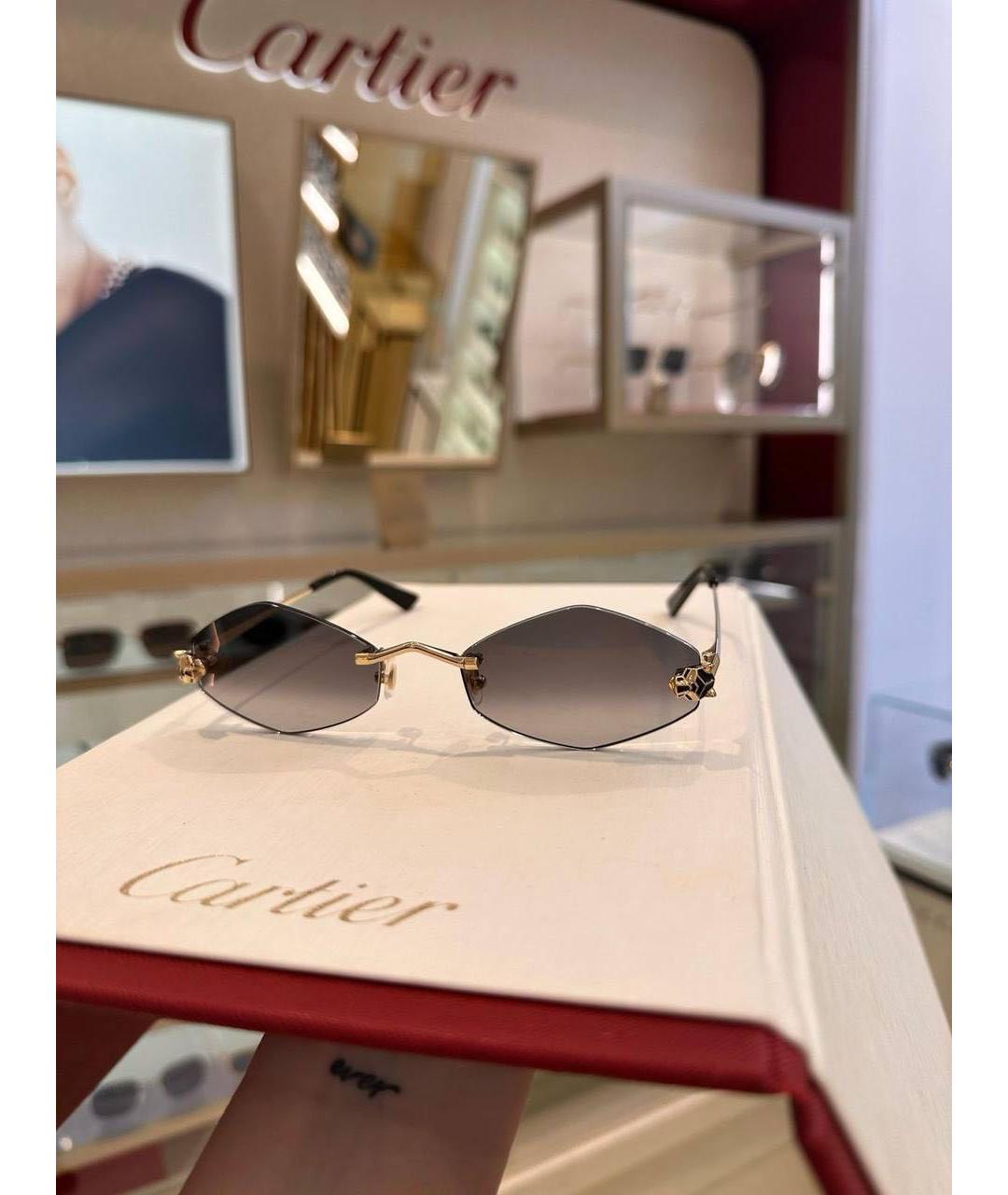 CARTIER Серые металлические солнцезащитные очки, фото 2