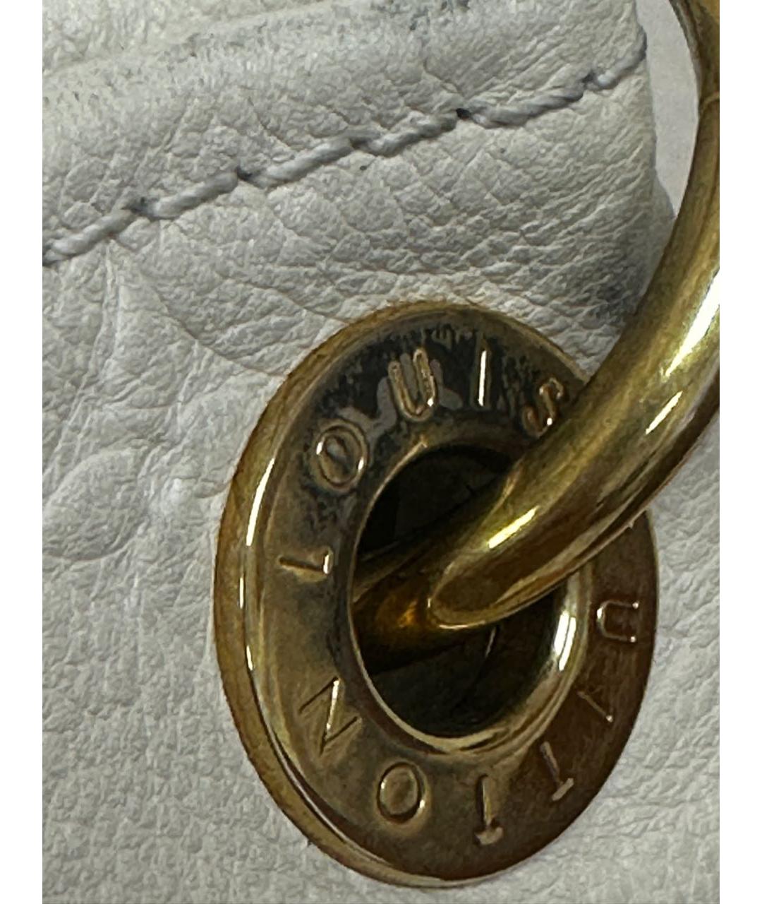 LOUIS VUITTON Белая кожаная сумка с короткими ручками, фото 5