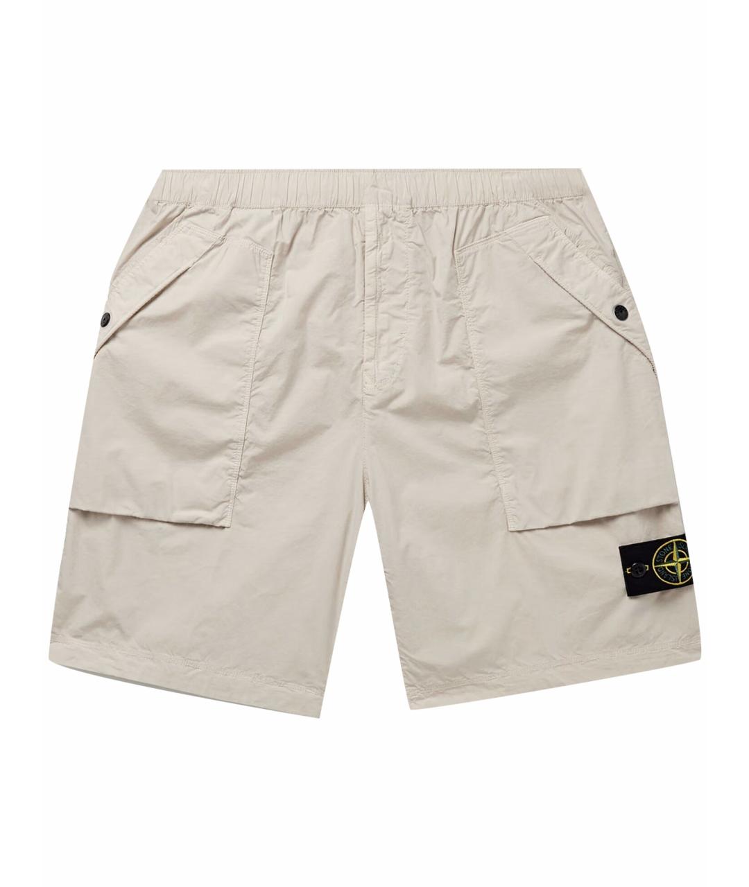 STONE ISLAND Бежевые хлопковые шорты, фото 1