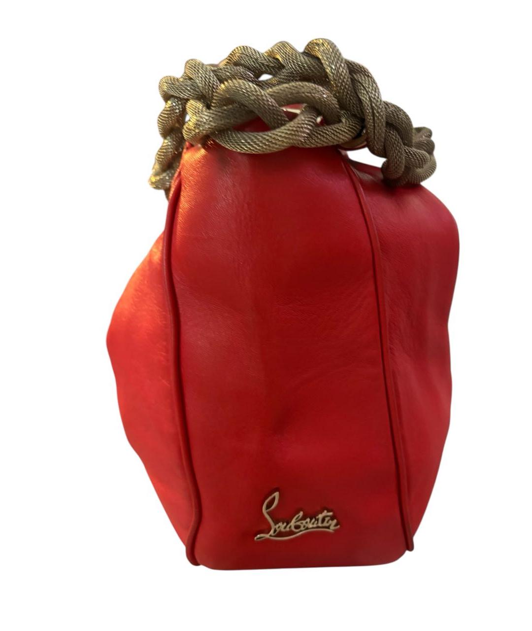 CHRISTIAN LOUBOUTIN Коралловая кожаная сумка тоут, фото 2