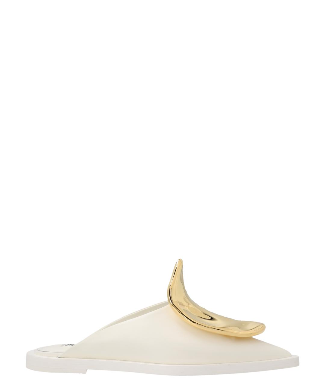 JIL SANDER Белые кожаные балетки, фото 1