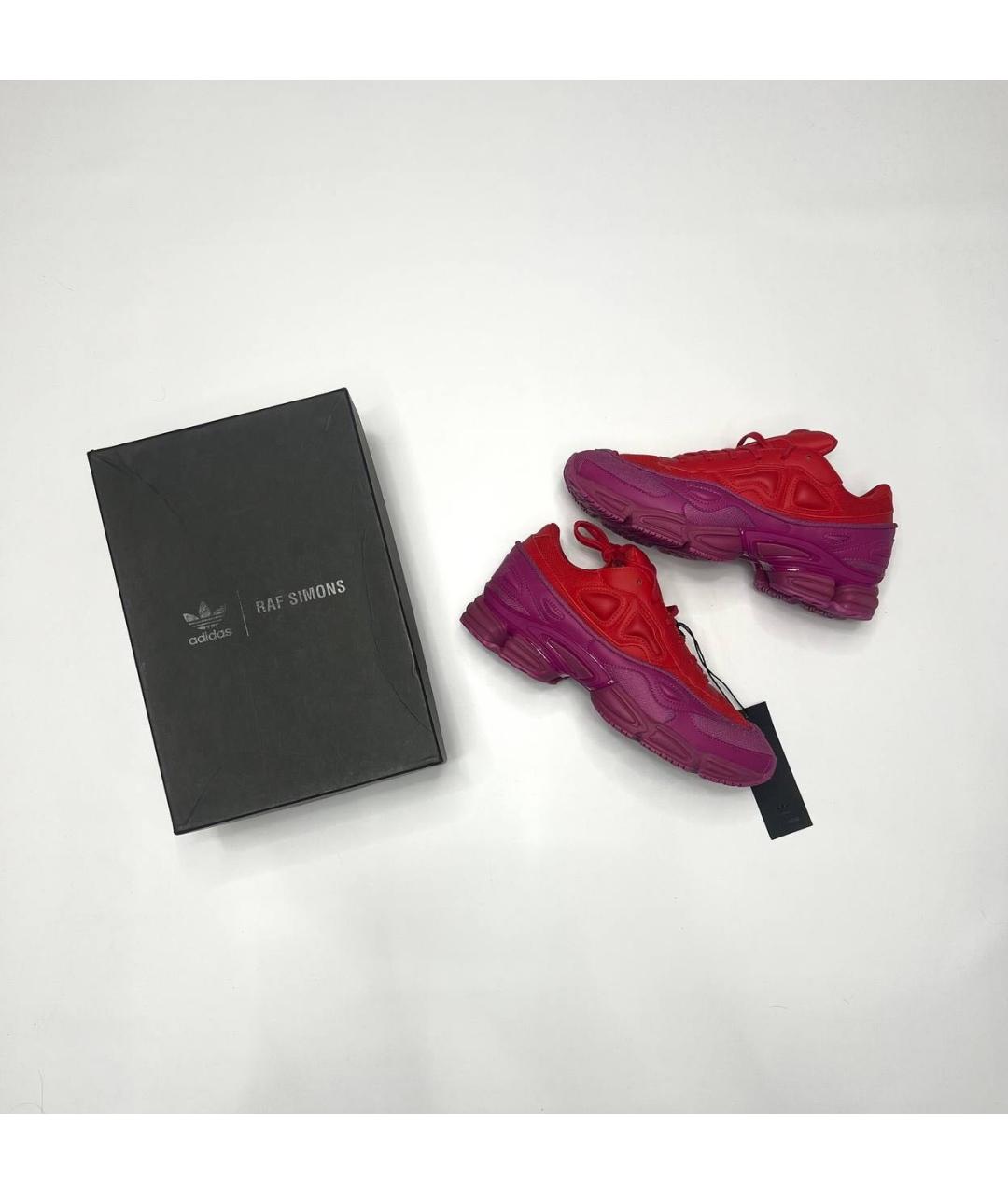 ADIDAS X RAF SIMONS Красные текстильные низкие кроссовки / кеды, фото 4