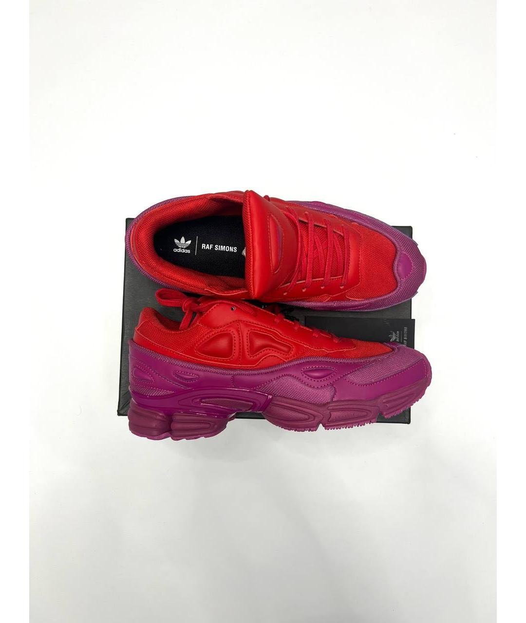 ADIDAS X RAF SIMONS Красные текстильные низкие кроссовки / кеды, фото 2
