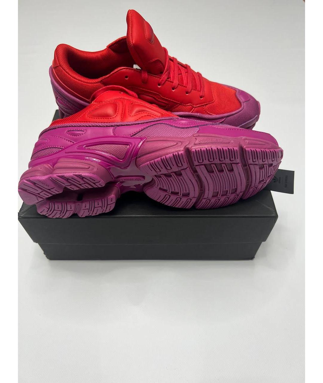 ADIDAS X RAF SIMONS Красные текстильные низкие кроссовки / кеды, фото 3