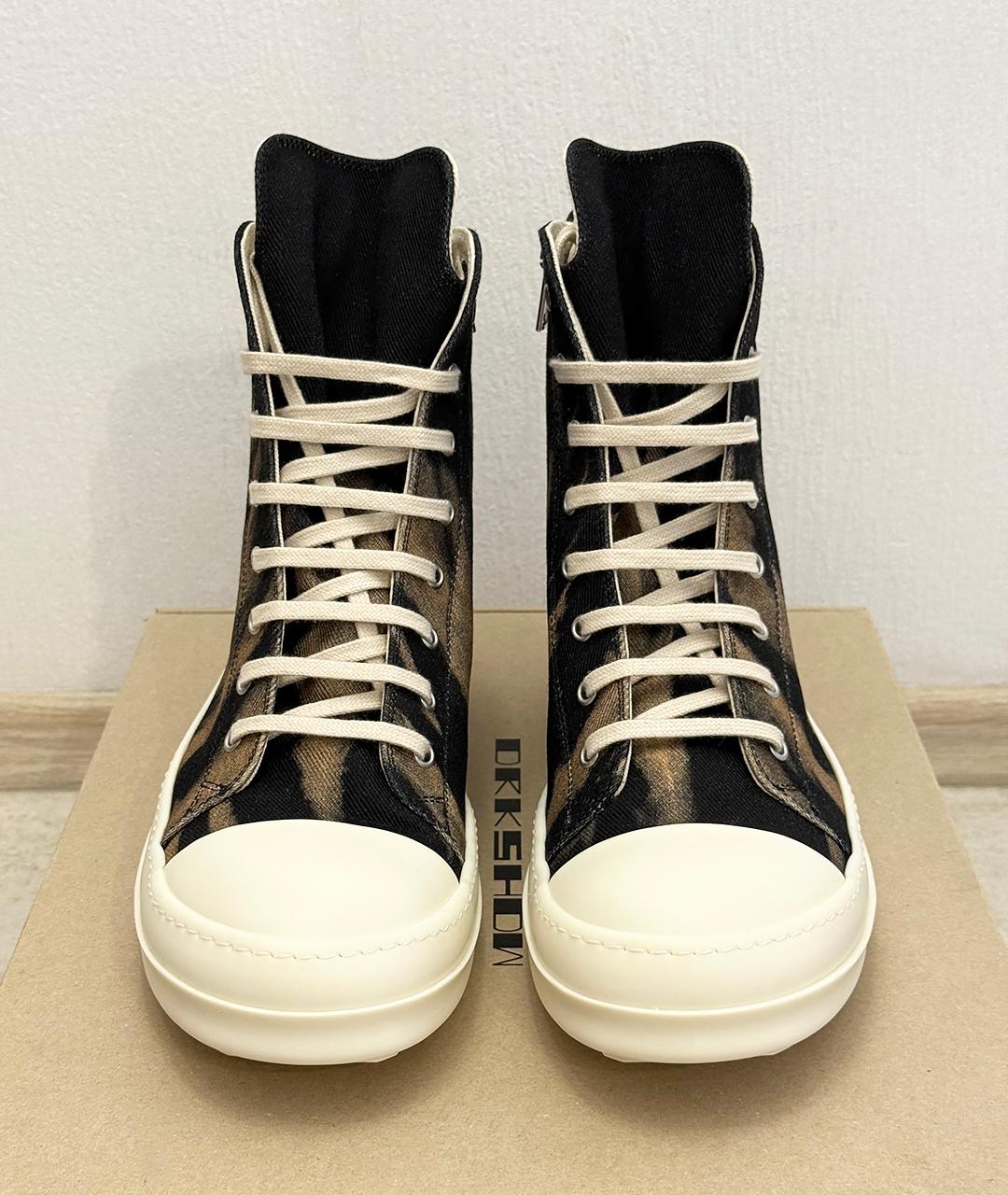 RICK OWENS Черные кеды, фото 4