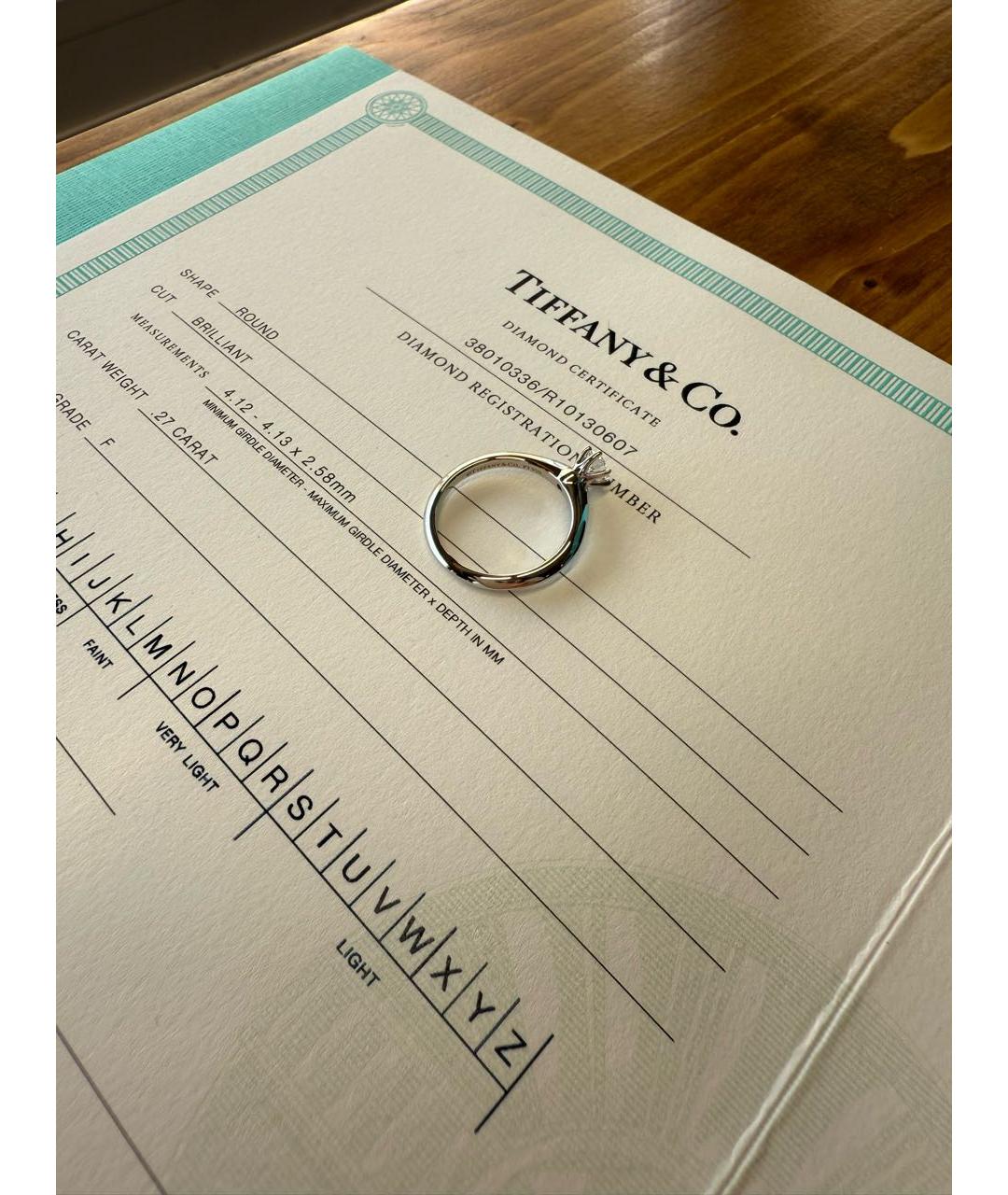 TIFFANY&CO Белое платиновое кольцо, фото 6