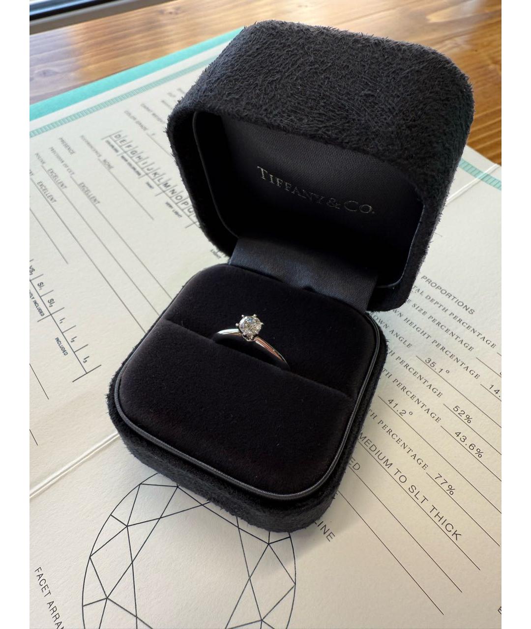 TIFFANY&CO Белое платиновое кольцо, фото 4