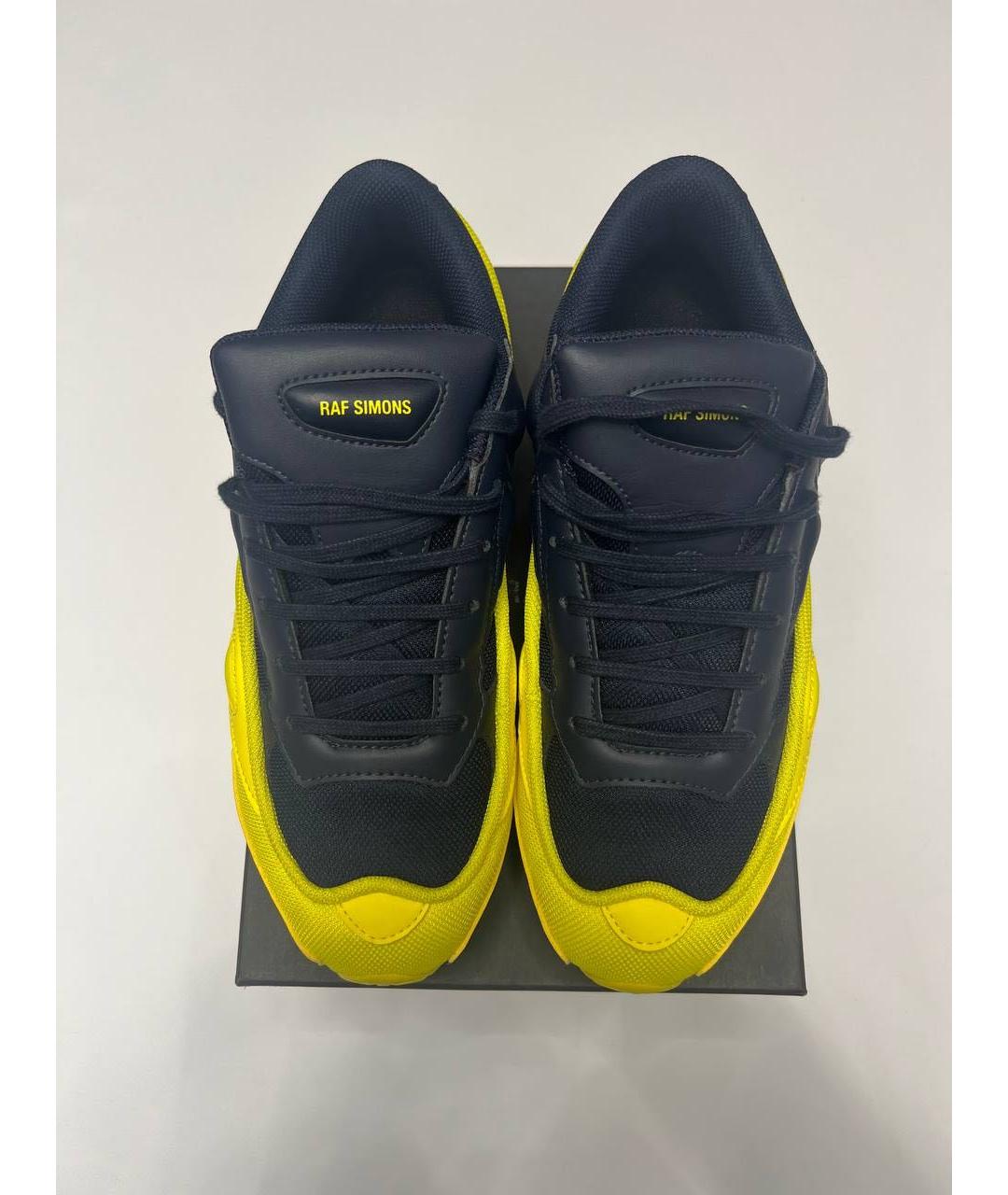 ADIDAS X RAF SIMONS Темно-синие текстильные низкие кроссовки / кеды, фото 3