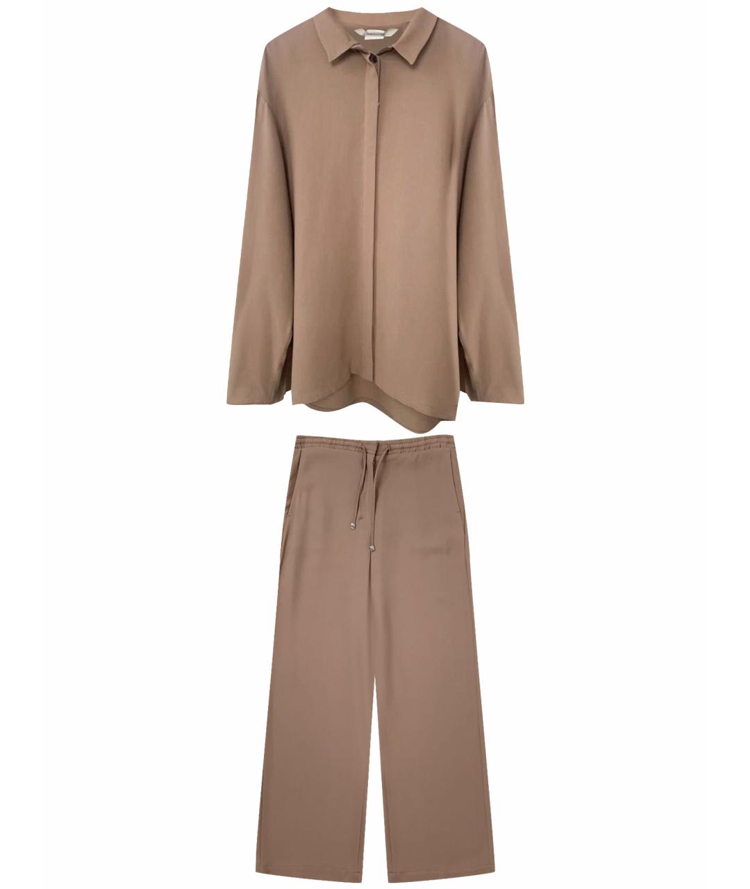 'S MAX MARA Коричневый ацетатный костюм с брюками, фото 1