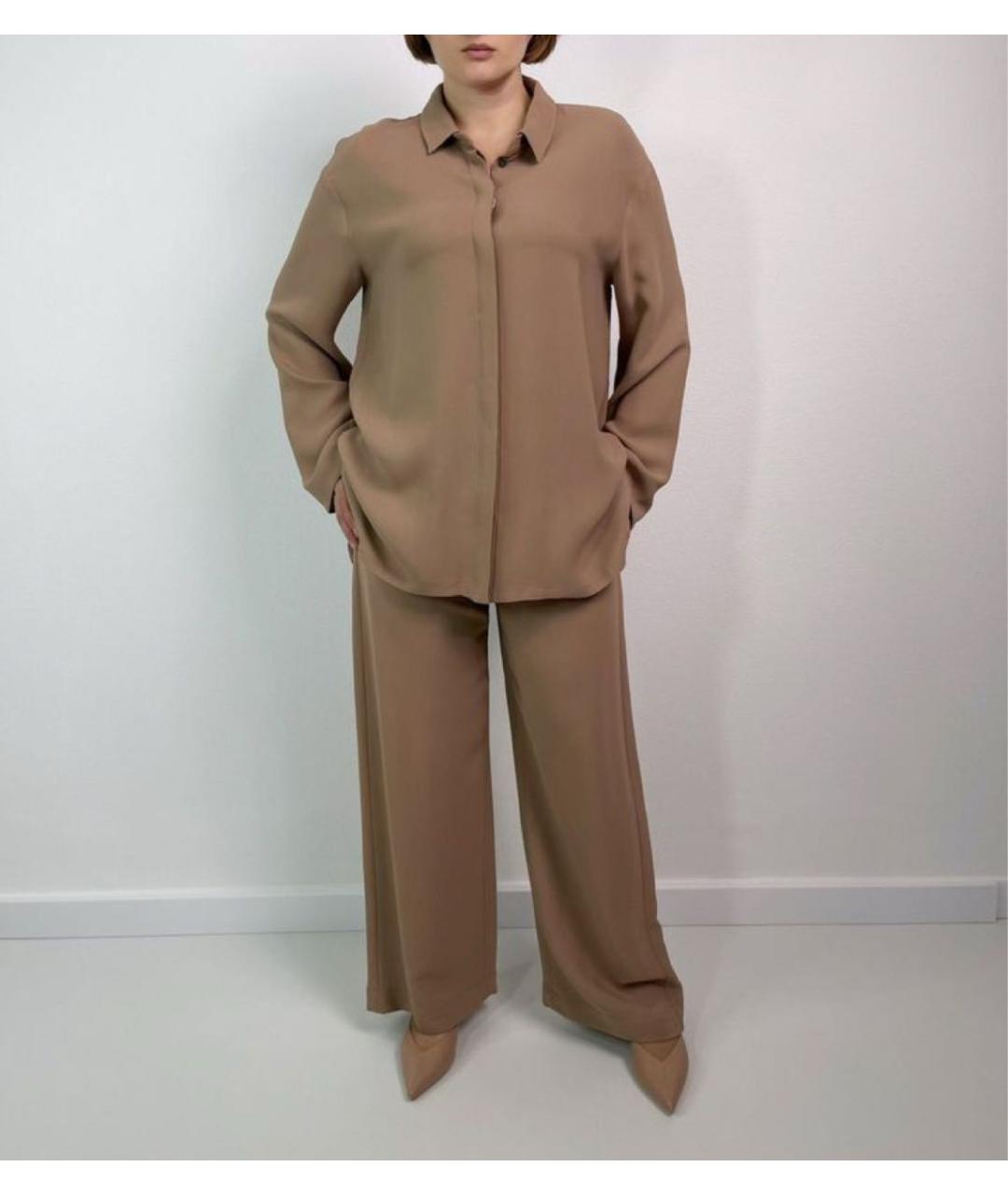 'S MAX MARA Коричневый ацетатный костюм с брюками, фото 6