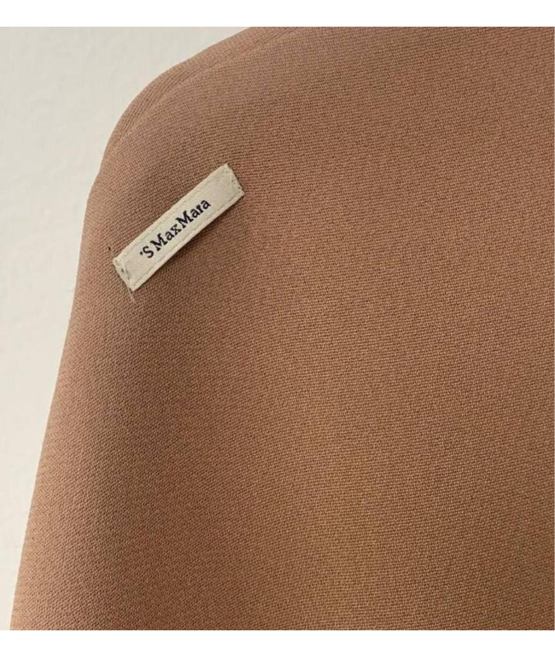 'S MAX MARA Коричневый ацетатный костюм с брюками, фото 4