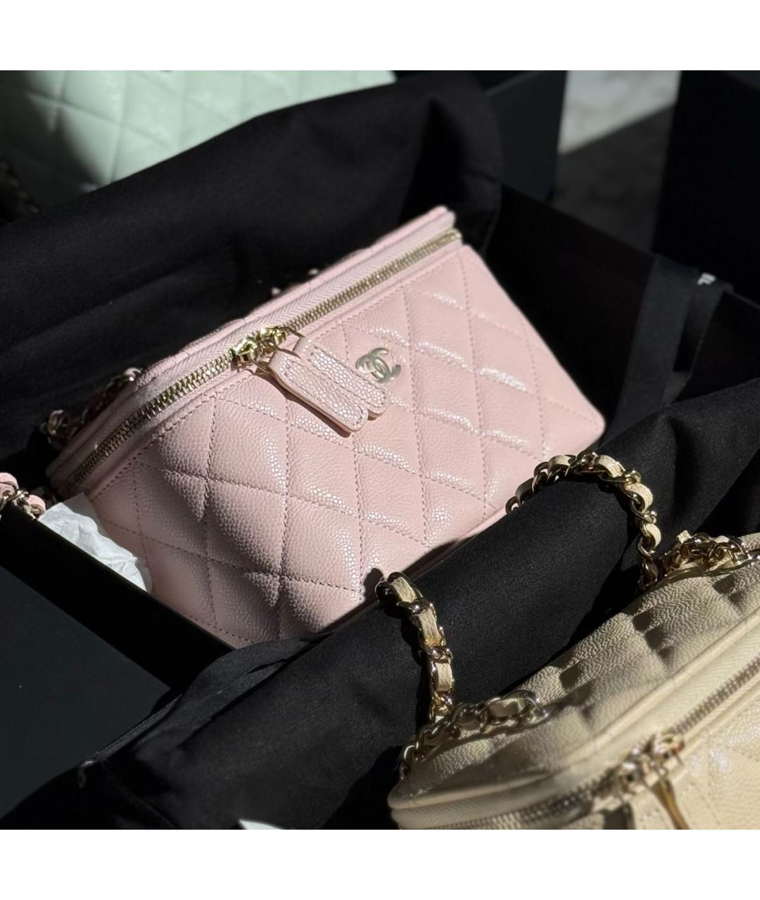 CHANEL Розовая кожаная сумка через плечо, фото 6