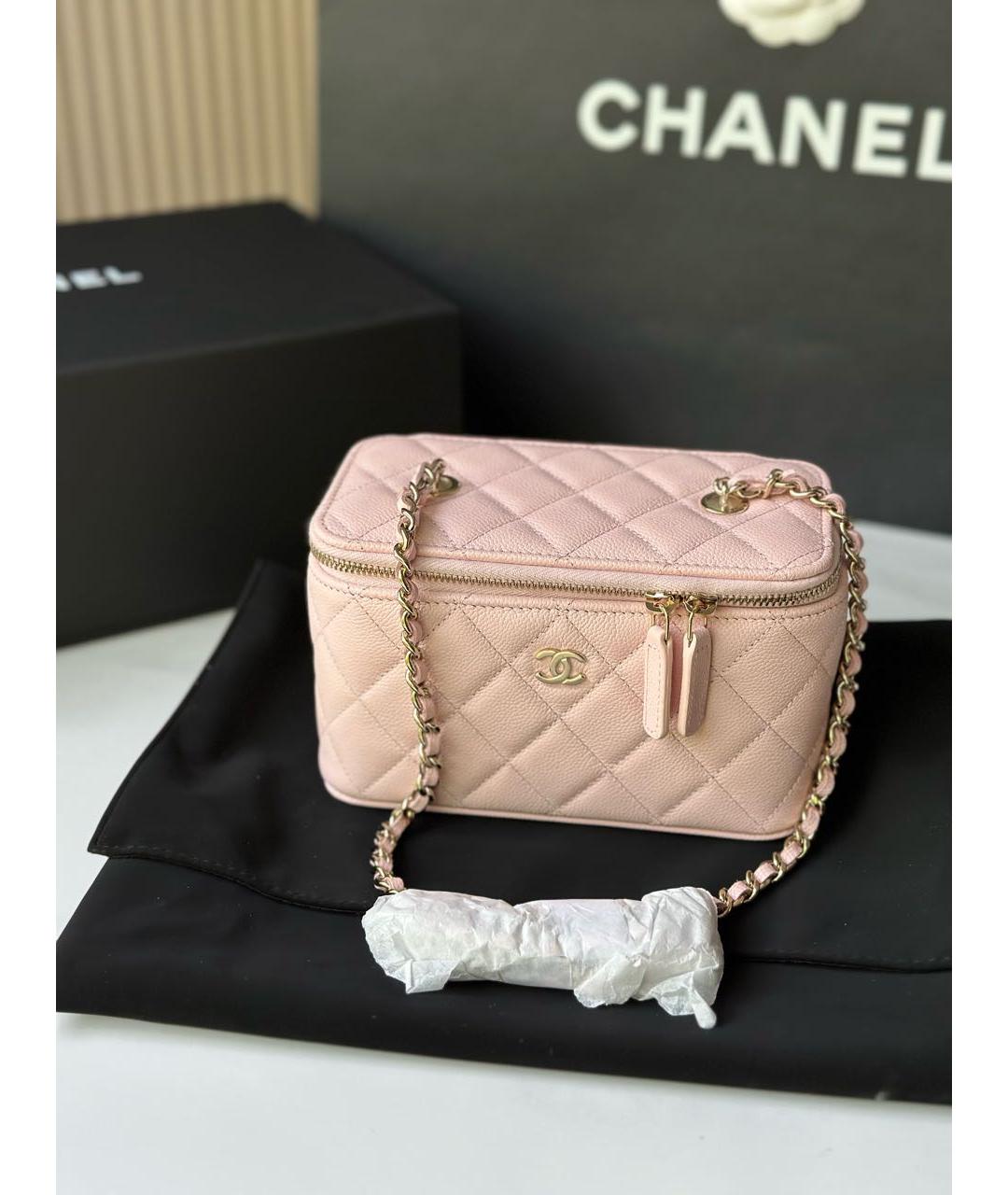 CHANEL Розовая кожаная сумка через плечо, фото 5