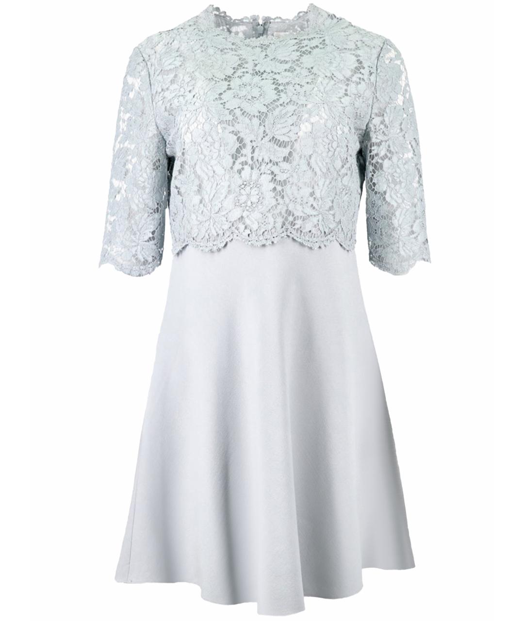 VALENTINO Серое хлопковое коктейльное платье, фото 1