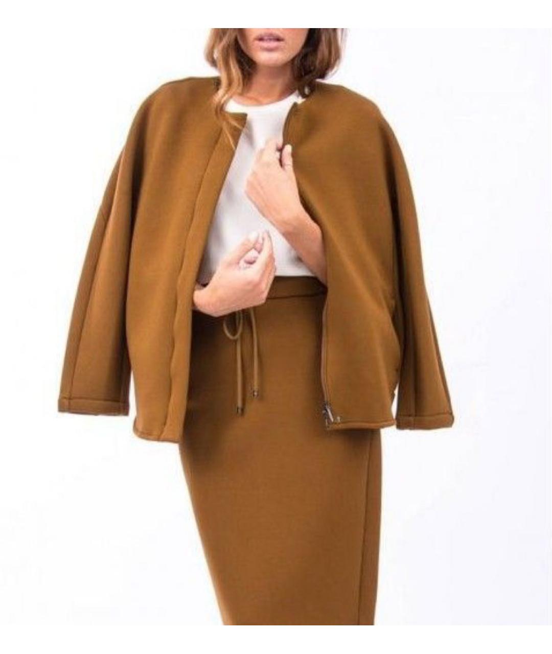 MAX MARA Коричневый вискозный костюм с юбками, фото 6