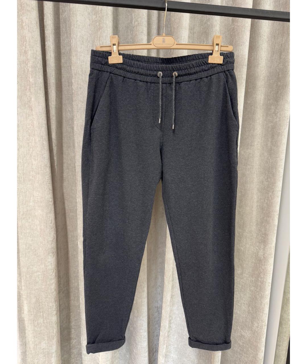 BRUNELLO CUCINELLI Антрацитовый хлопковый костюм с брюками, фото 2