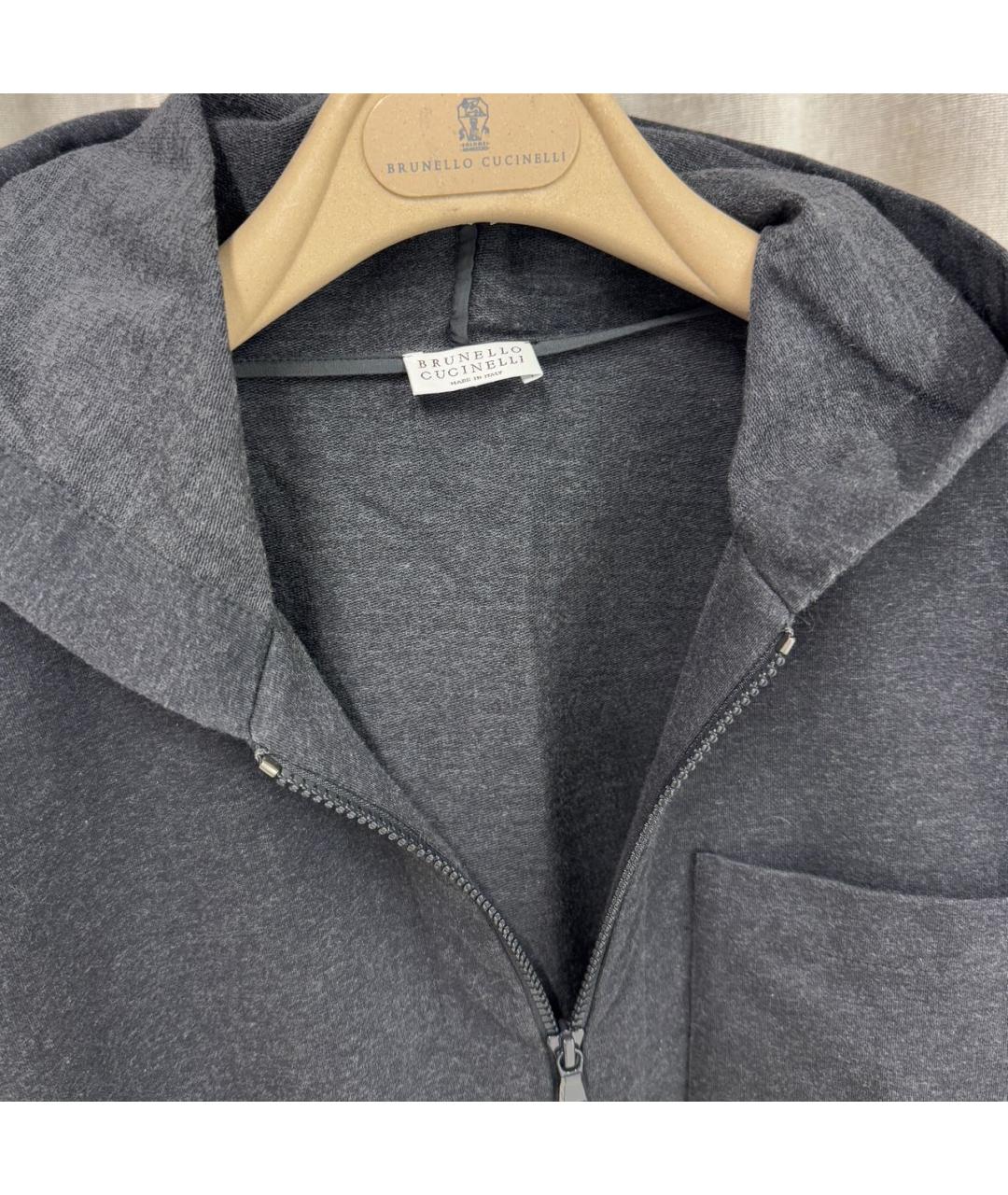 BRUNELLO CUCINELLI Антрацитовый хлопковый костюм с брюками, фото 3