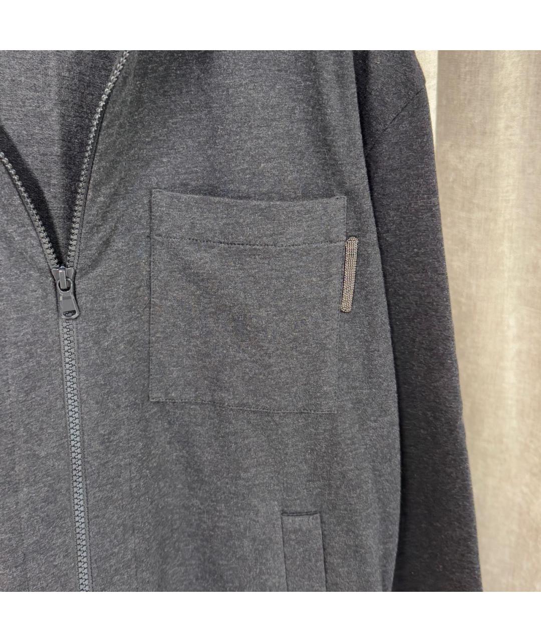 BRUNELLO CUCINELLI Антрацитовый хлопковый костюм с брюками, фото 4
