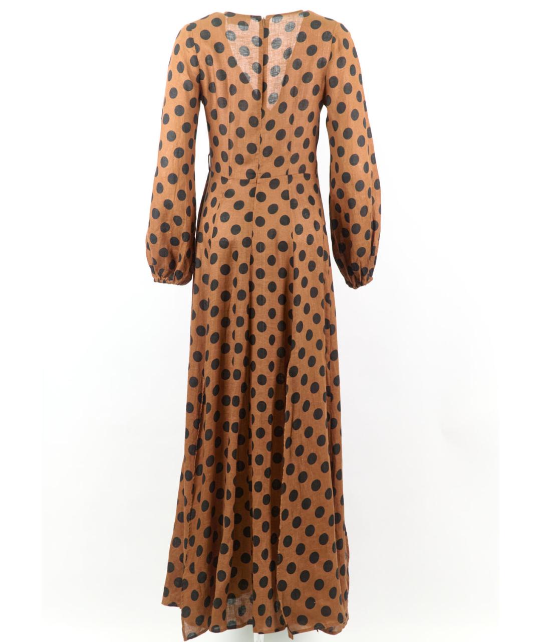 ZIMMERMANN Коричневое льняное повседневное платье, фото 5