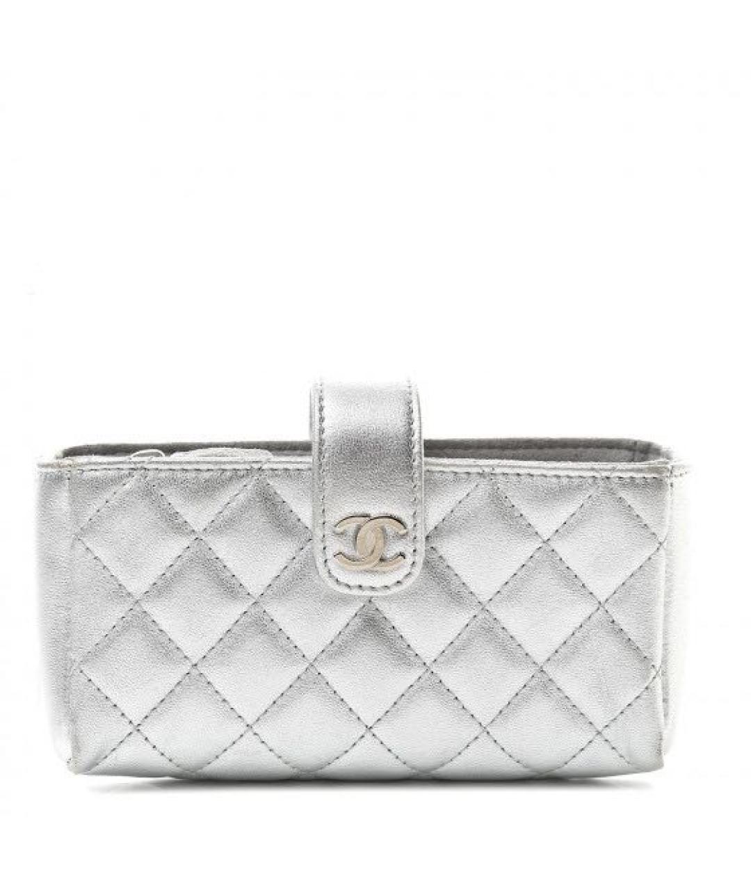 CHANEL Серебрянный кожаный кошелек, фото 1