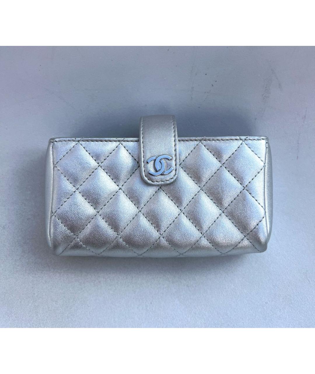 CHANEL Серебрянный кожаный кошелек, фото 2