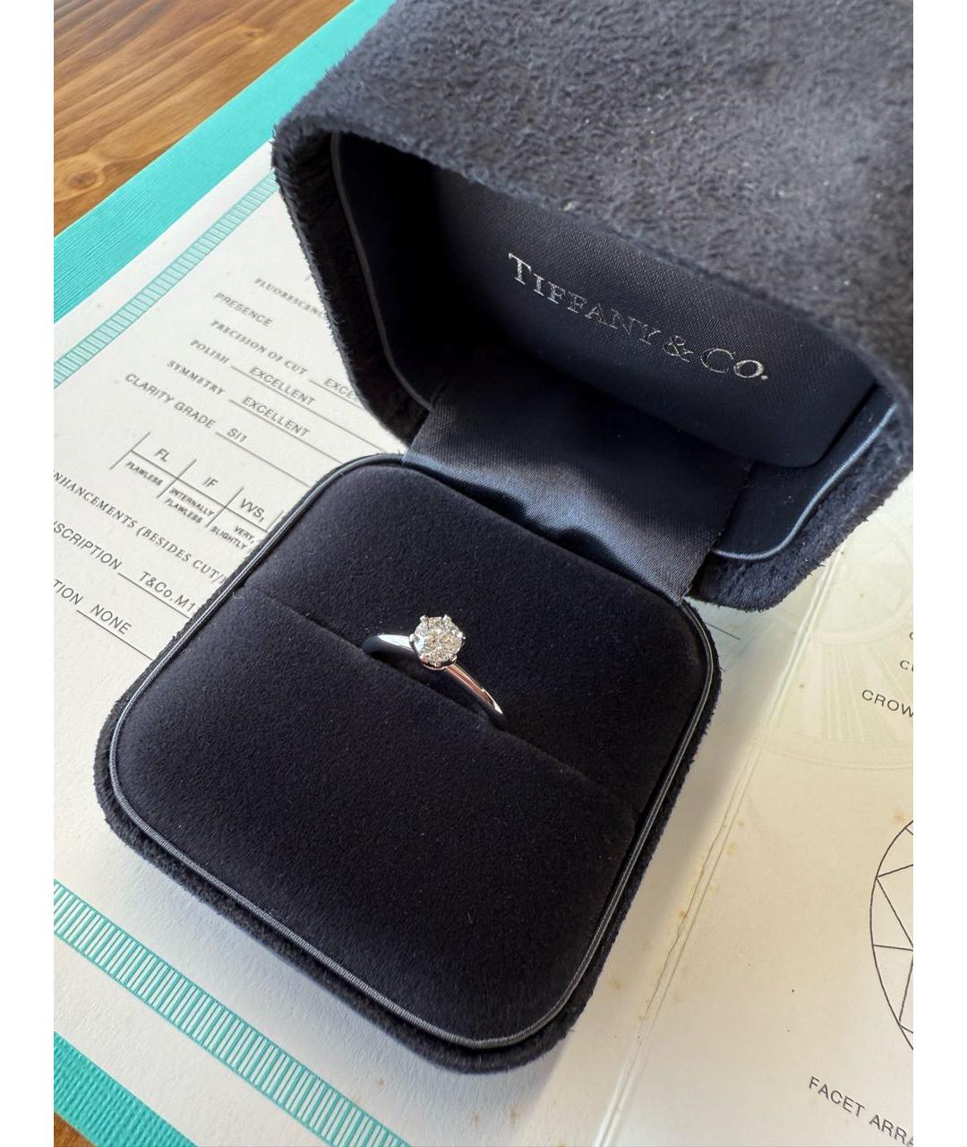 TIFFANY&CO Белое платиновое кольцо, фото 4