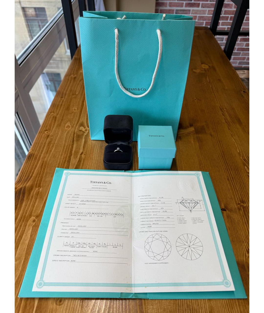 TIFFANY&CO Белое платиновое кольцо, фото 2
