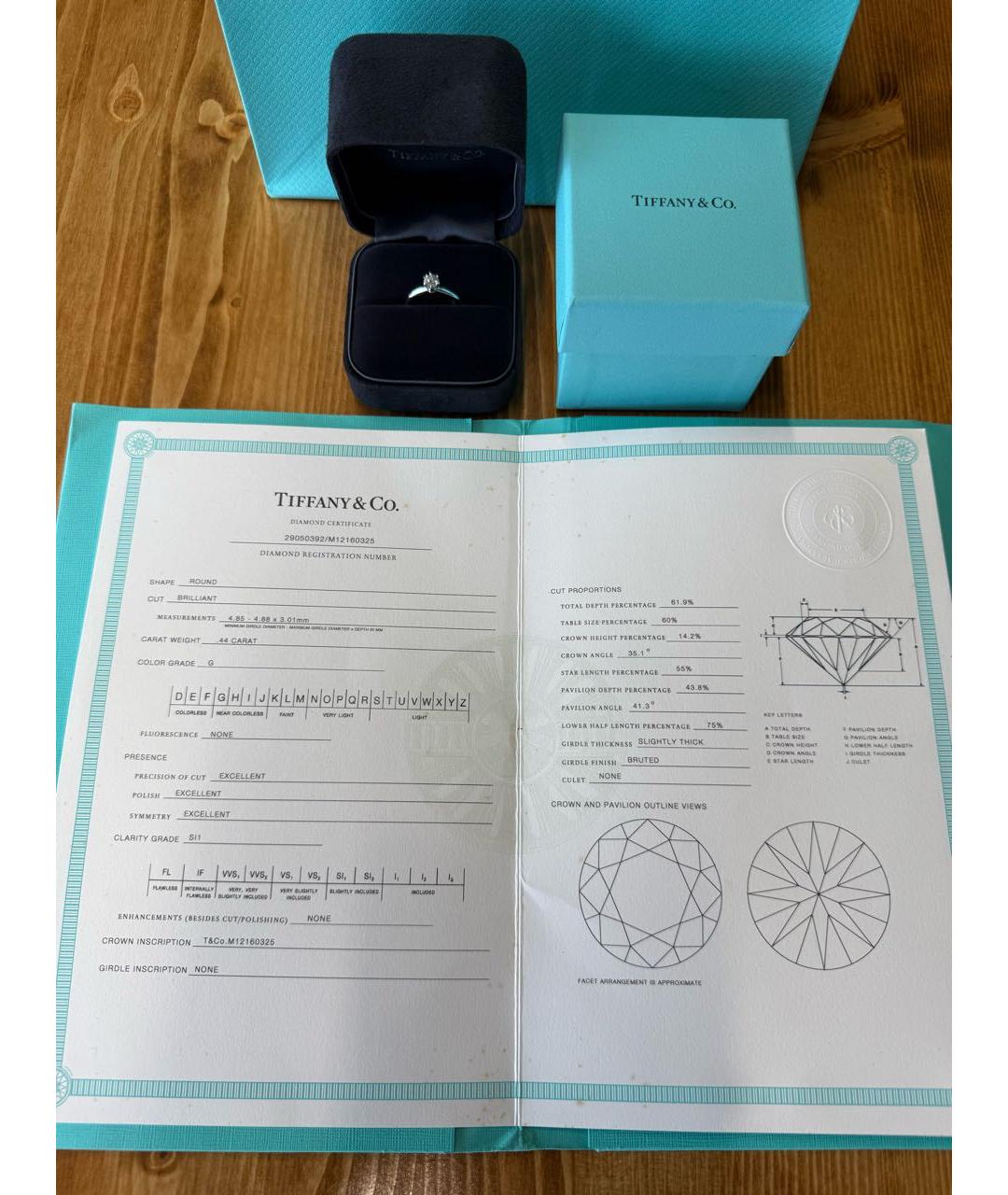 TIFFANY&CO Белое платиновое кольцо, фото 3