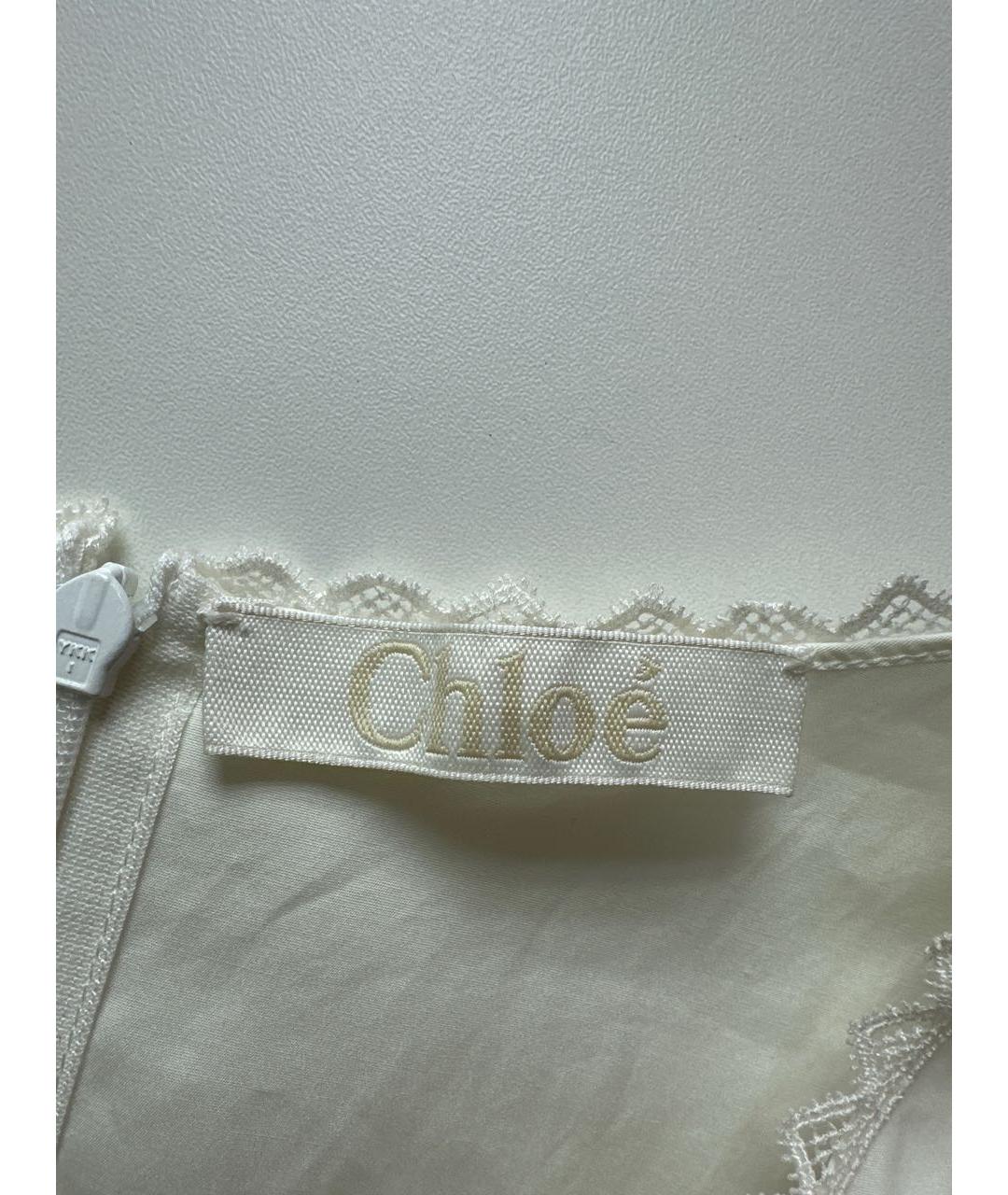 CHLOE Белое хлопковое повседневное платье, фото 3