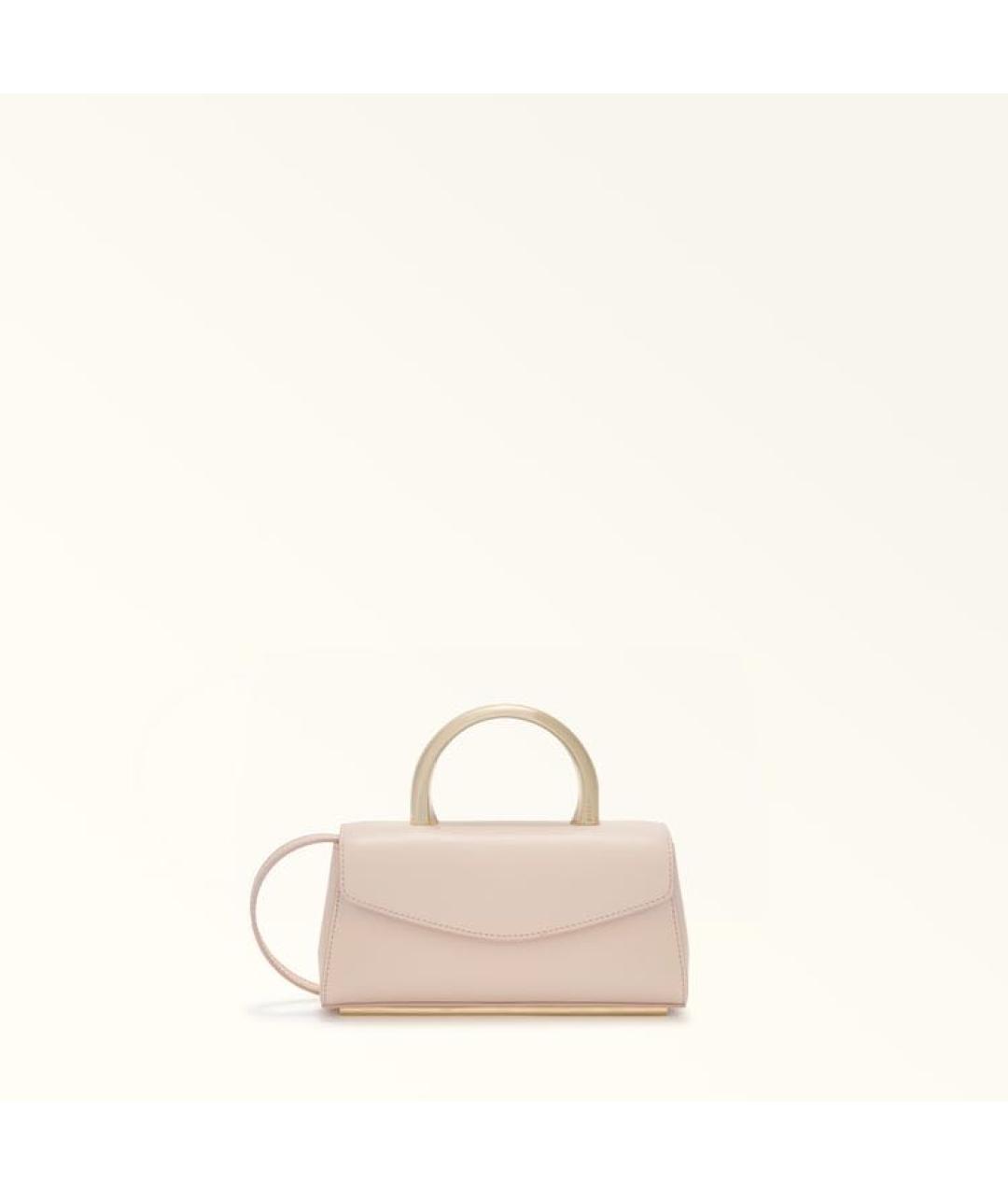 FURLA Розовая кожаная сумка с короткими ручками, фото 5