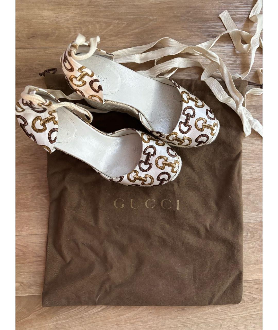 GUCCI Бежевые текстильные эспадрильи, фото 2