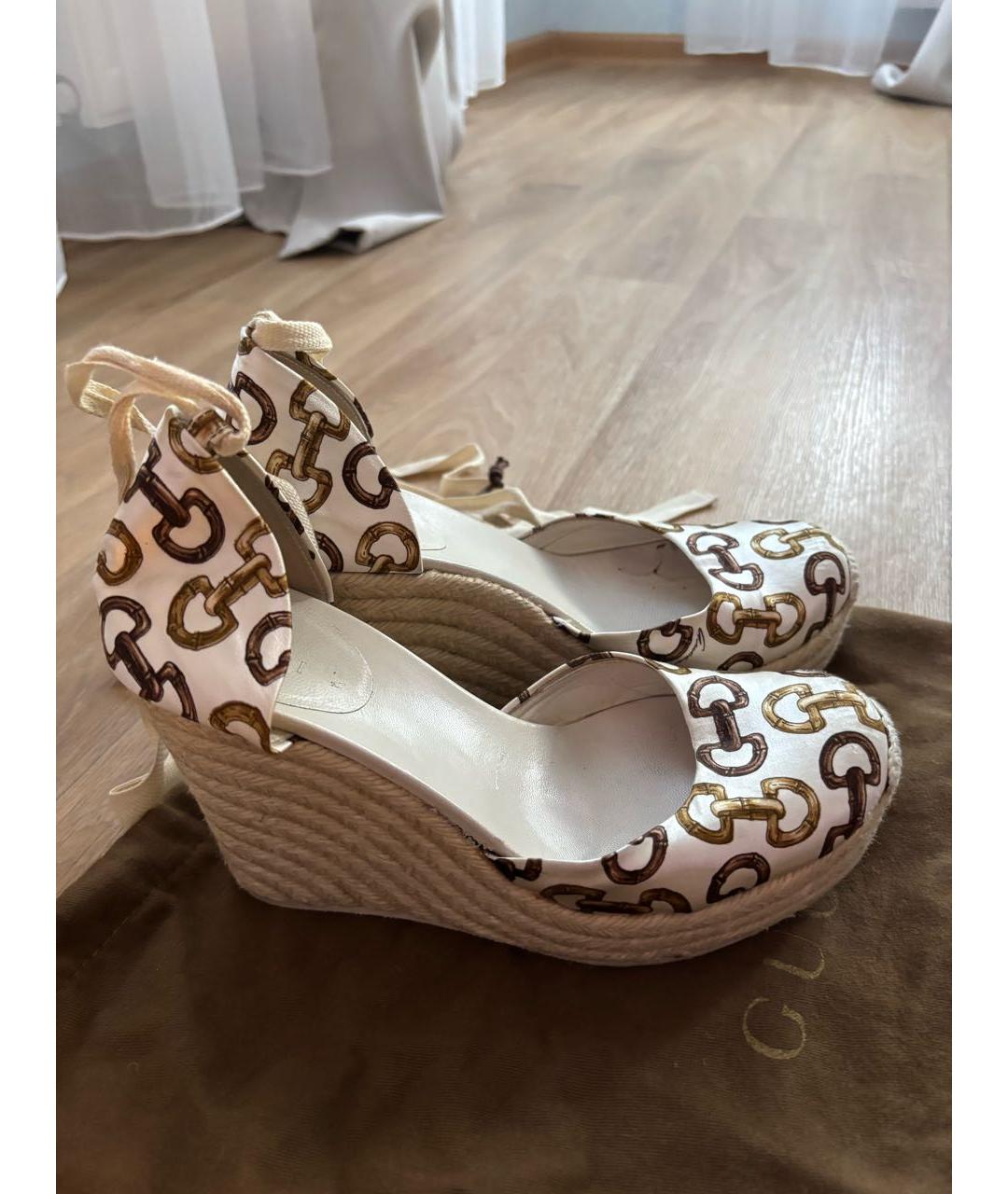 GUCCI Бежевые текстильные эспадрильи, фото 4