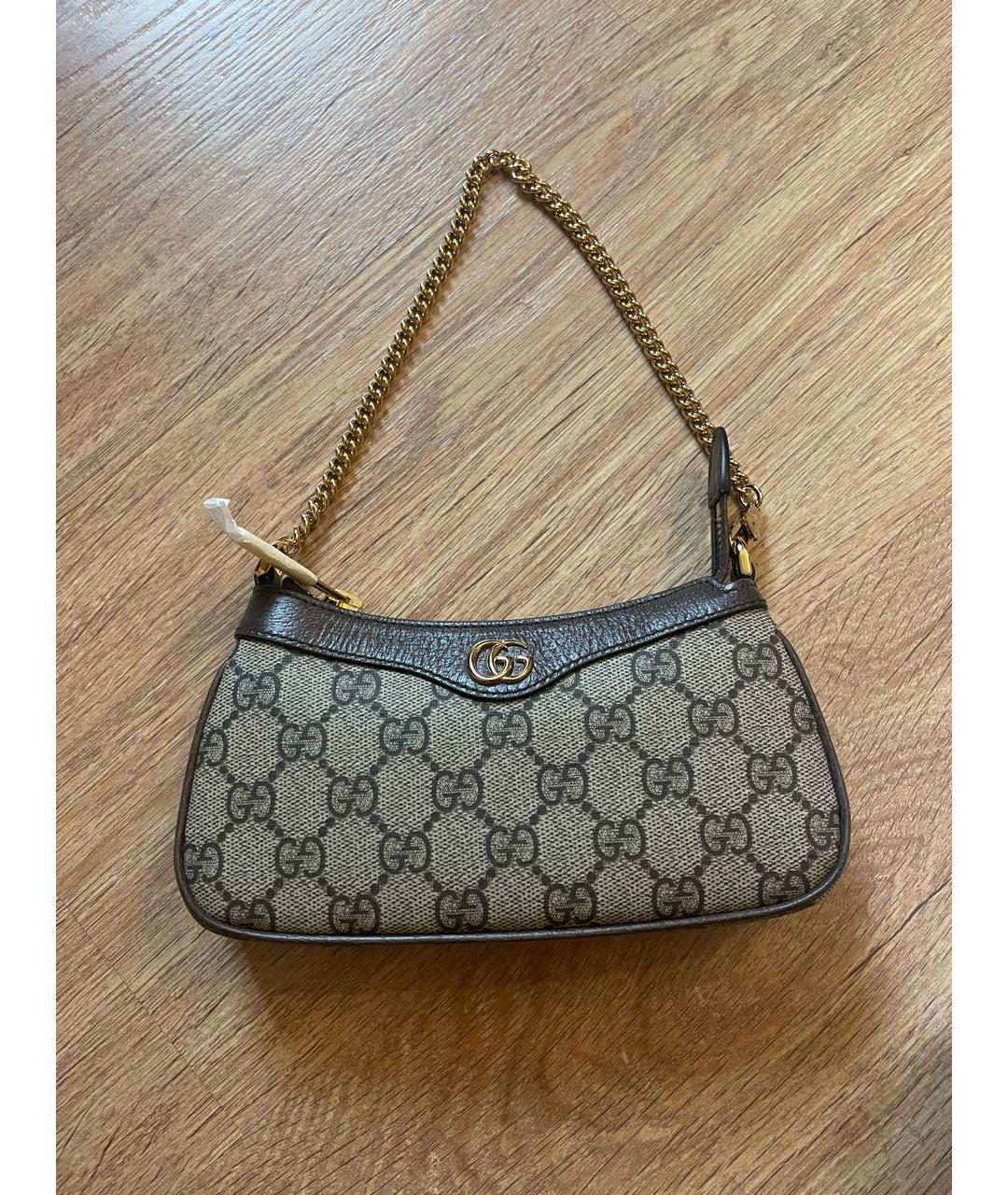 GUCCI Коричневая кожаная сумка с короткими ручками, фото 5