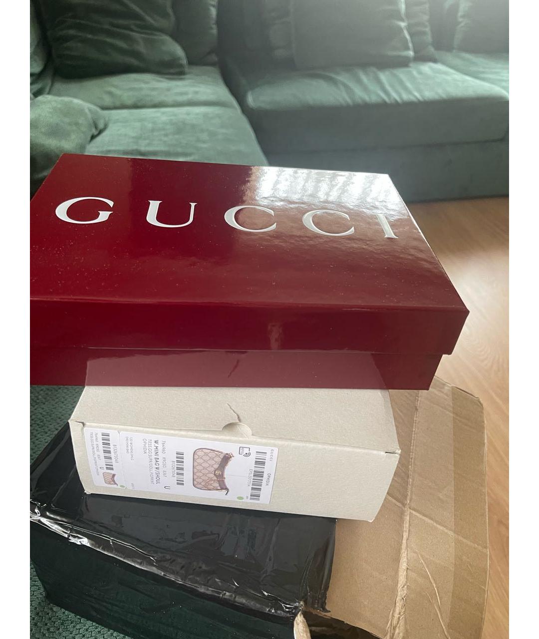 GUCCI Коричневая кожаная сумка с короткими ручками, фото 4