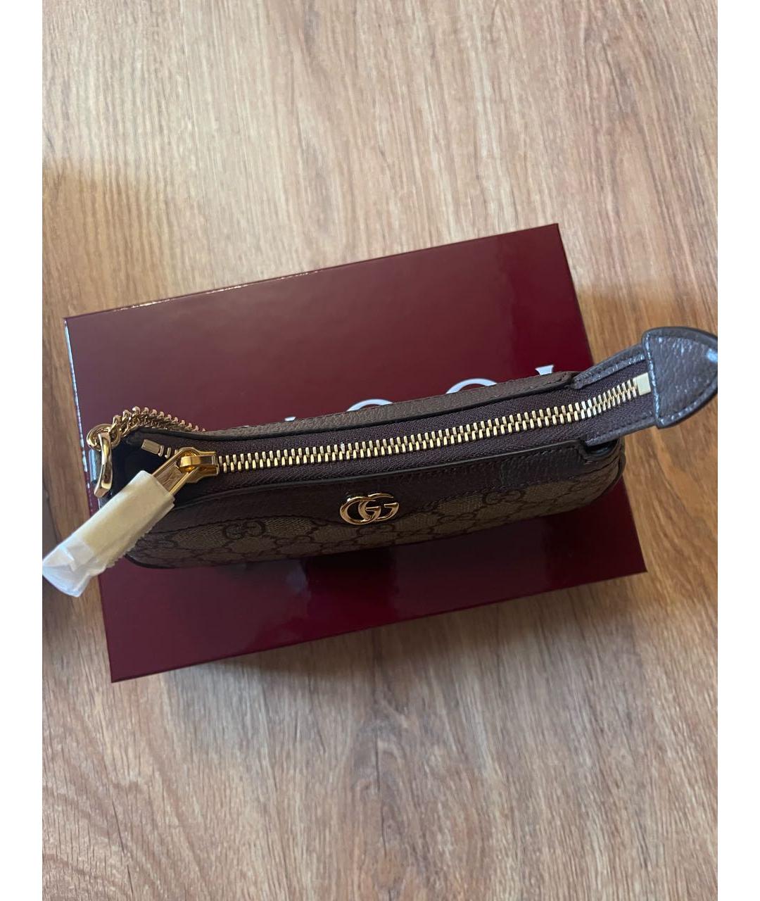 GUCCI Коричневая кожаная сумка с короткими ручками, фото 2