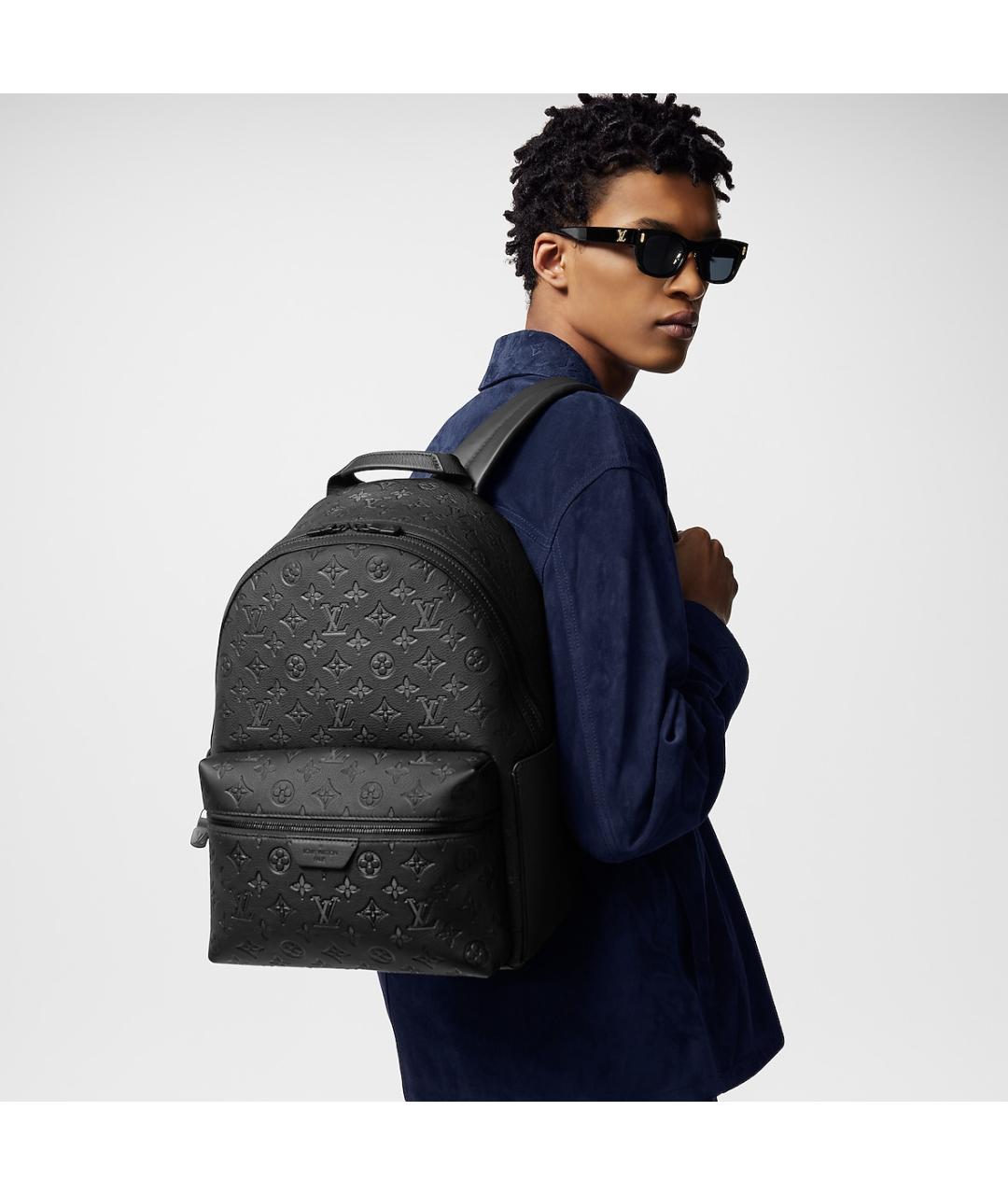 LOUIS VUITTON Черный кожаный рюкзак, фото 6