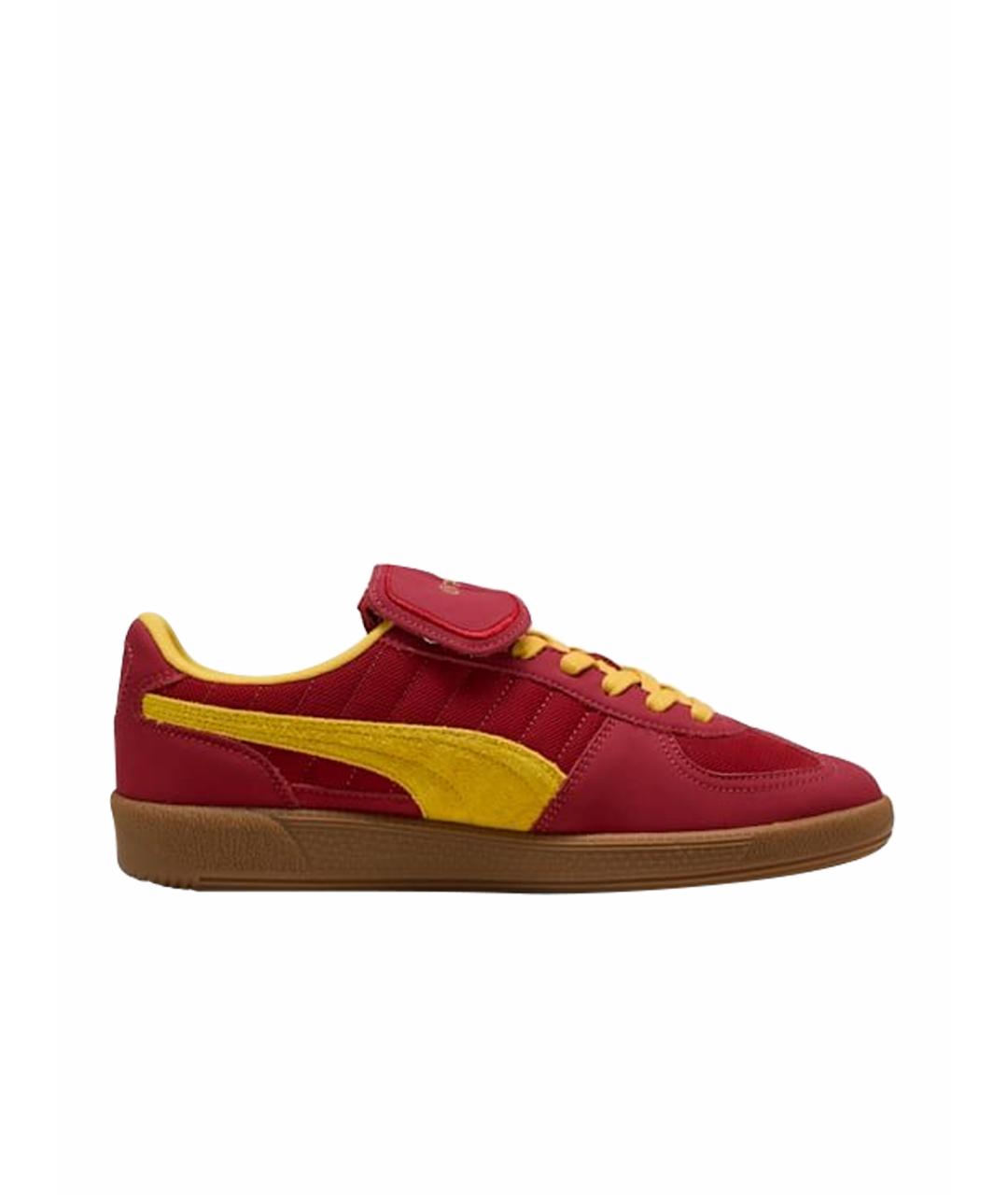 PUMA Красные кожаные низкие кроссовки / кеды, фото 1