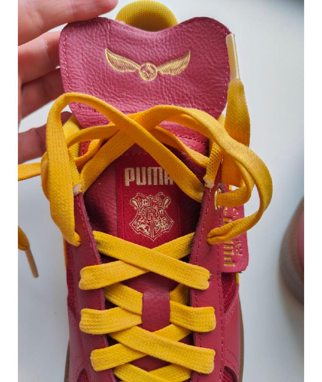 PUMA Красные кожаные низкие кроссовки / кеды, фото 7