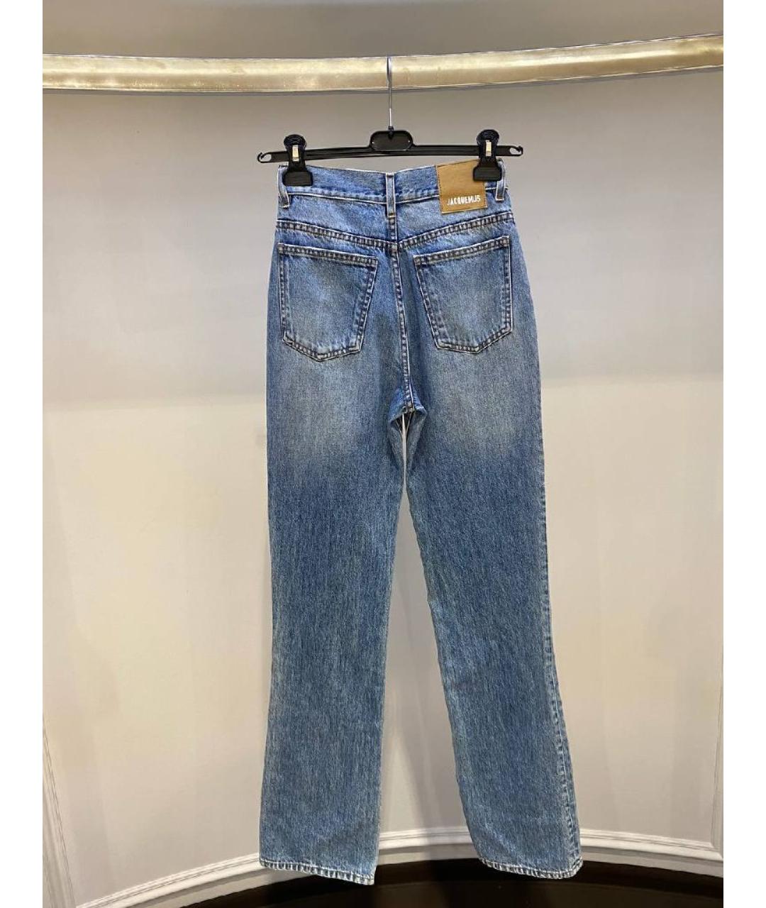 JACQUEMUS Голубые хлопковые прямые джинсы, фото 3
