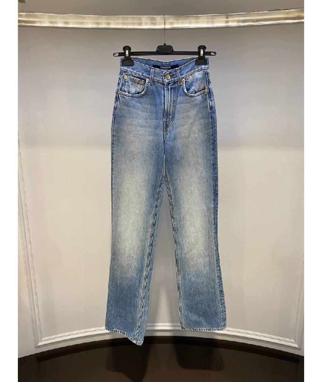 JACQUEMUS Голубые хлопковые прямые джинсы, фото 2