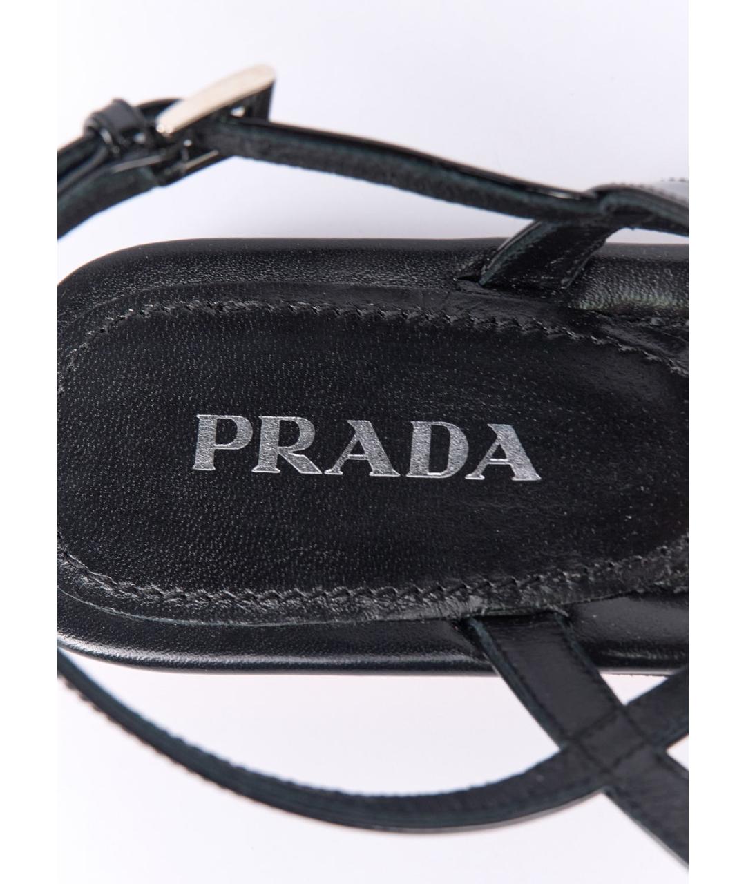 PRADA Черные кожаные сандалии, фото 5