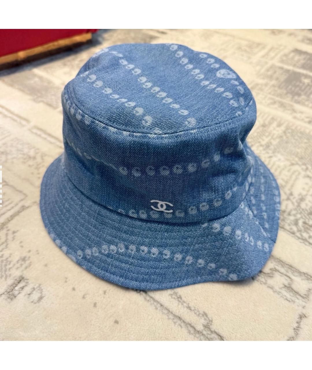 CHANEL Голубая хлопковая панама, фото 3