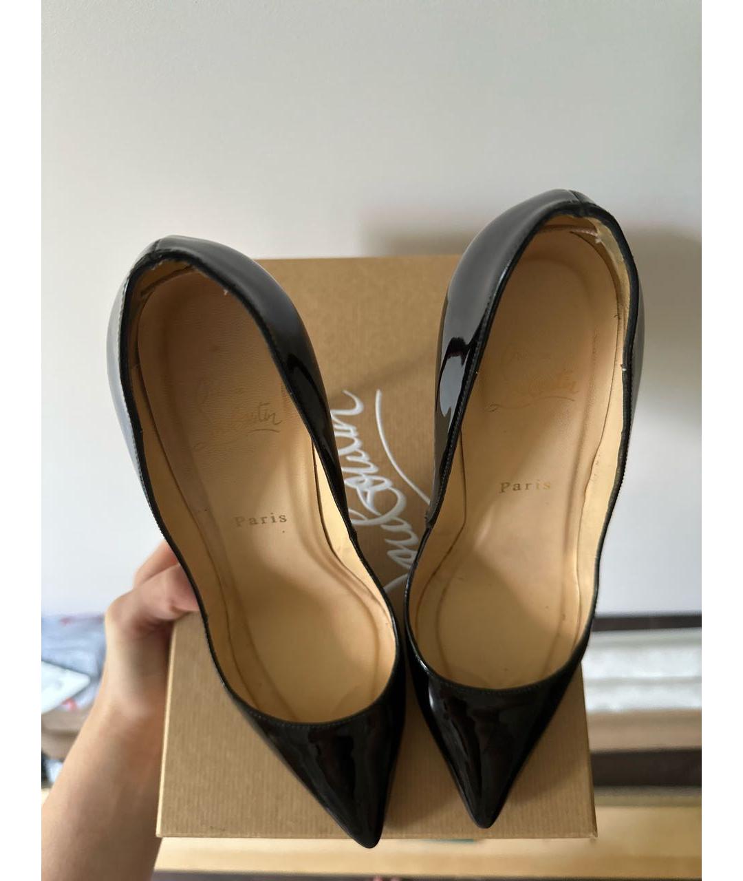 CHRISTIAN LOUBOUTIN Черные туфли из лакированной кожи, фото 3