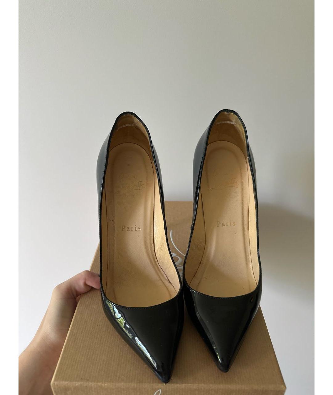 CHRISTIAN LOUBOUTIN Черные туфли из лакированной кожи, фото 2