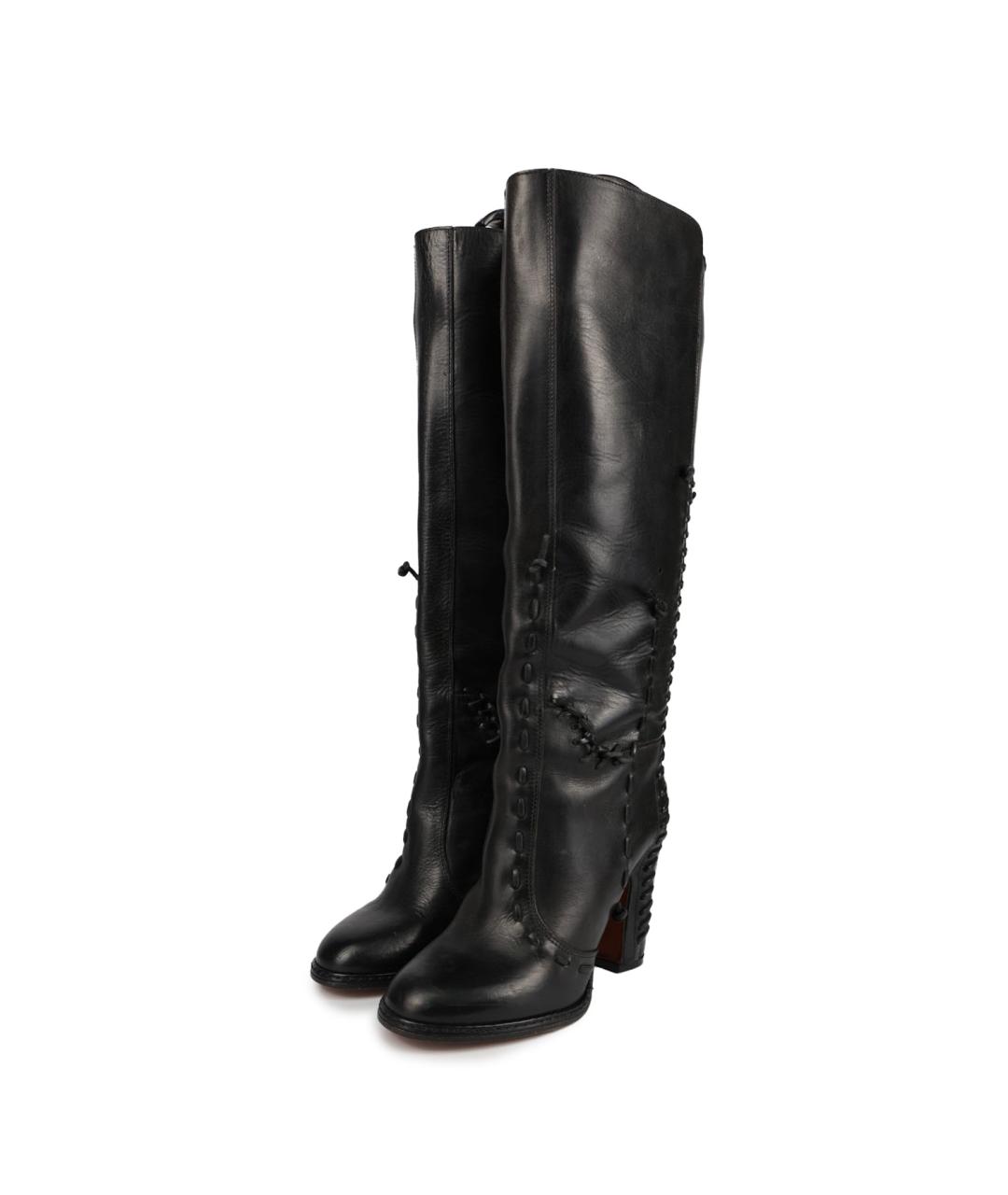 MAISON MARGIELA Черные кожаные сапоги, фото 2